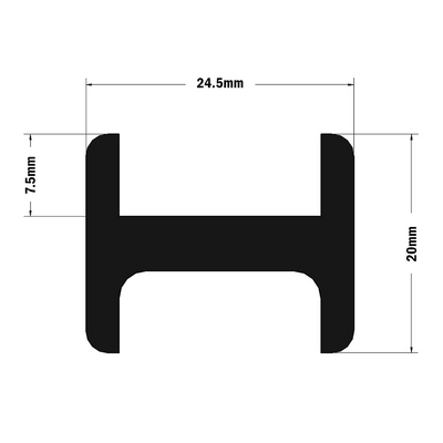 61-210-0 MODULAR SOLUTIONS SLIDE PROFILE 1 CHANNEL SLIDING DOOR PROFILE